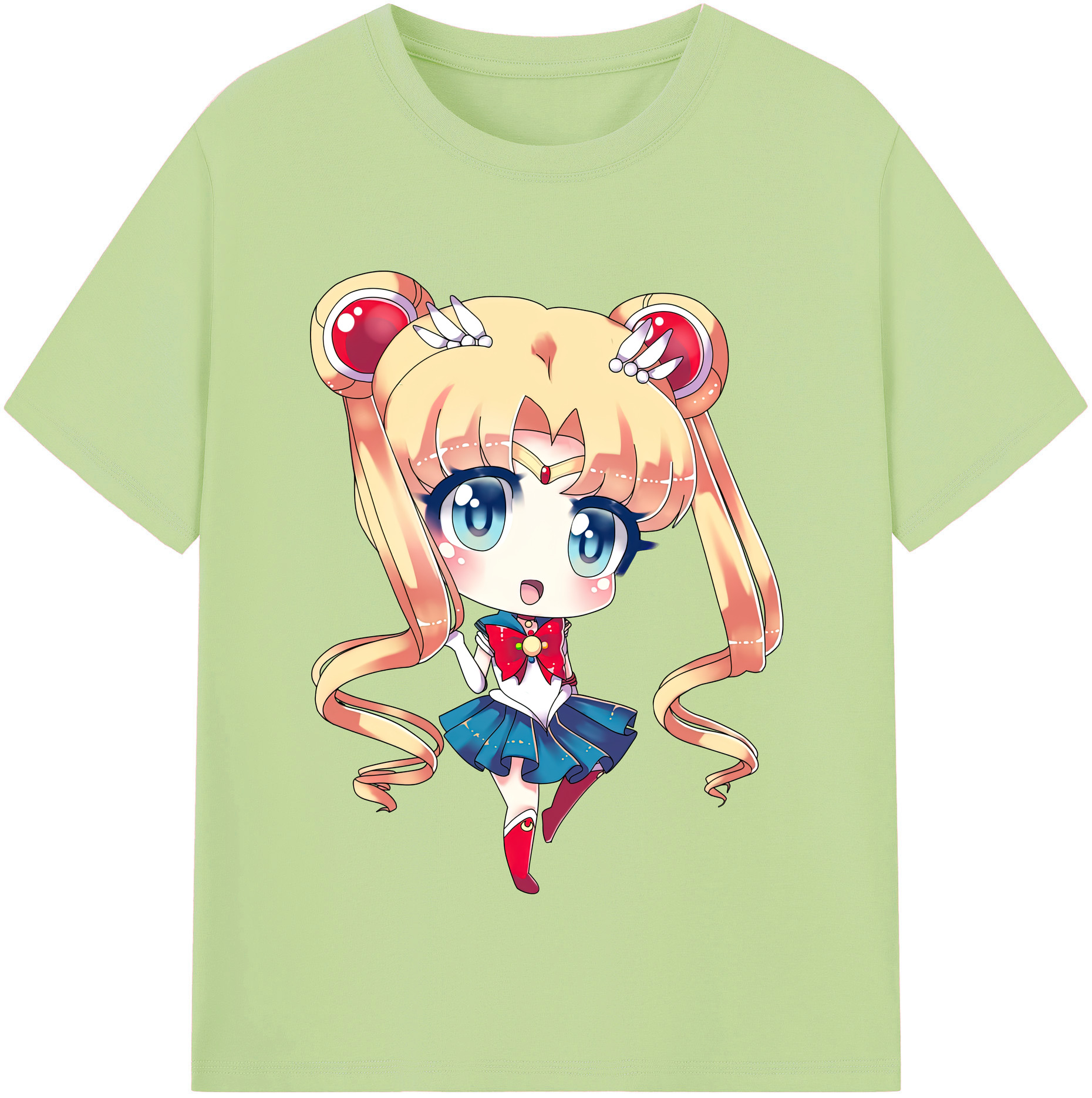 （画像用） 美少女戦士セーラームーン 月野 うさぎ つきの うさぎ Sailor Moon Tsukino Usagi 綿100％半袖Tシャツ（フロントプリント）